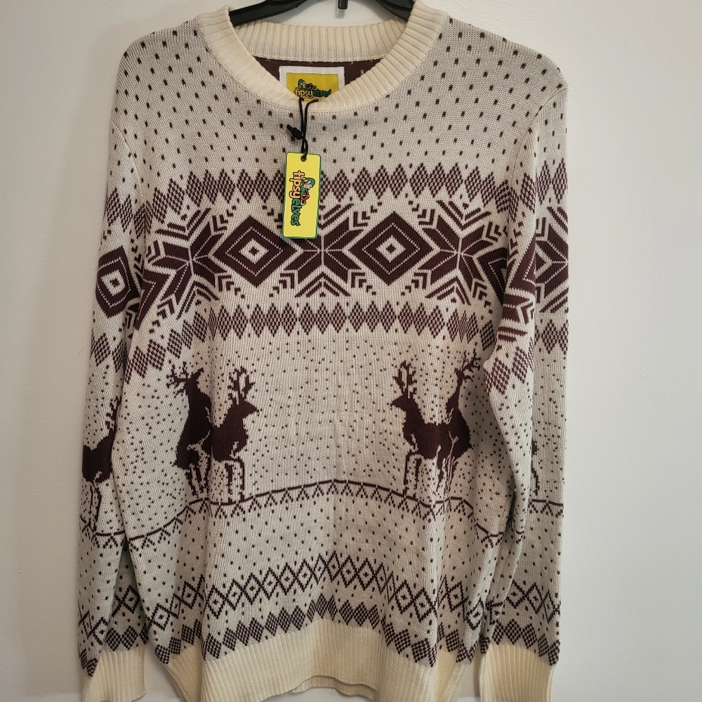 Tipsy Elves Unisex Sweater XXL Reindeer getting busy Long Sleeves